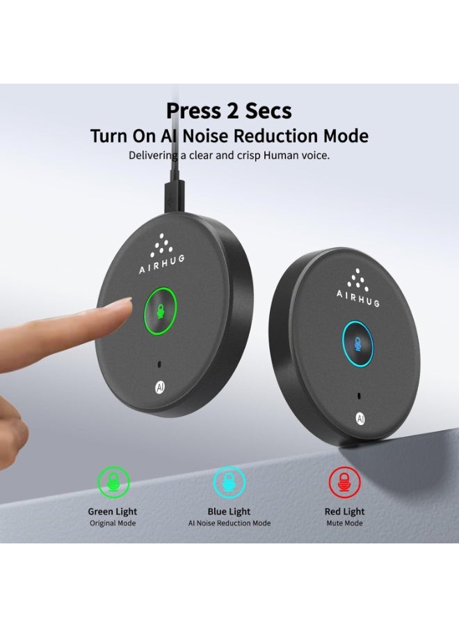 AIRHUG USB Microphone No Speaker,Desktop Computer Mic, Mute Button with LED Indicator,AI Noise Reduction,Plug & Play Omnidirectional Condenser PC Laptop Mics,for Online Calls/Class/Recording Video - Image 3